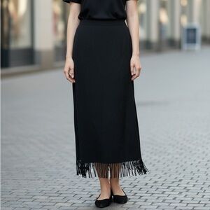 Pendleton Vintage Wool Elegant Black Maxi Skirt